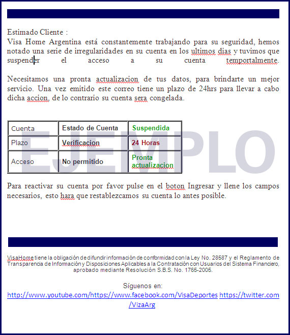 Este es un ejemplo de fraude conocido como phishing.